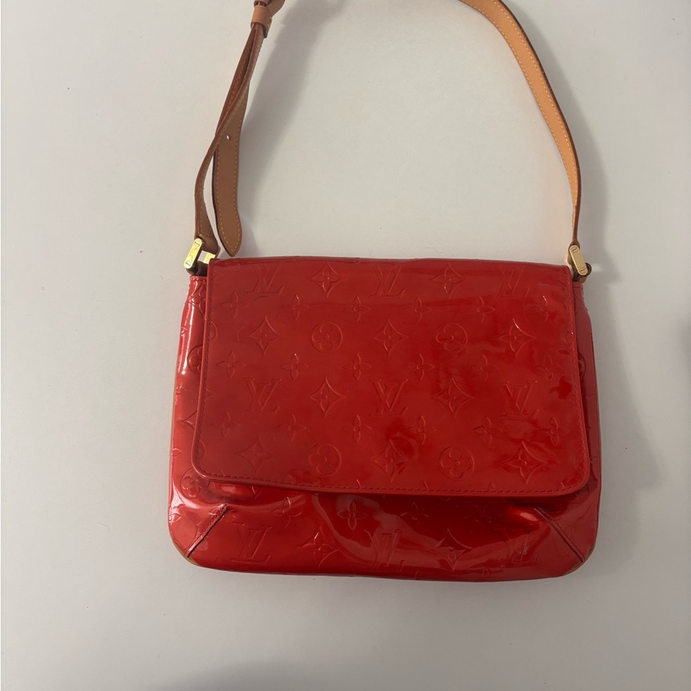 Louis Vuitton Red and Tan Shoulder Bag